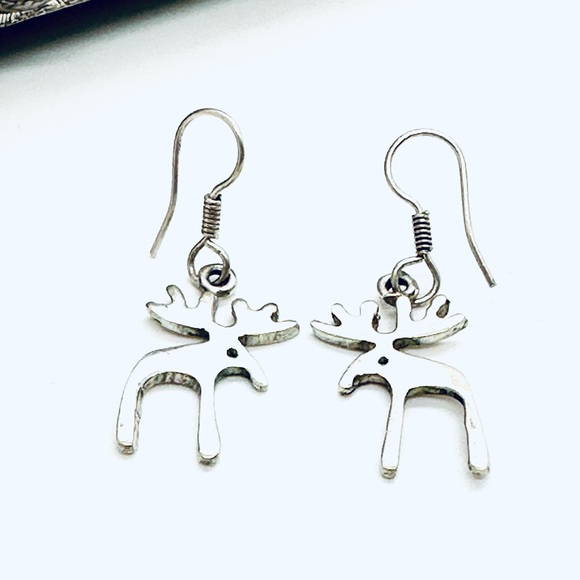 Vintage Silver Moose Earrings - Picture 1 of 6